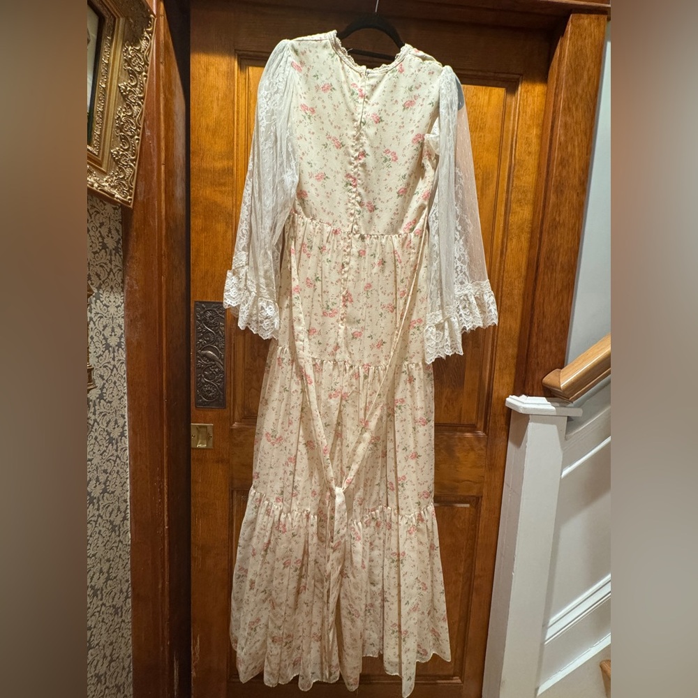 Gunne Sax Floral Lace Maxi Dress - Picture 4 of 6